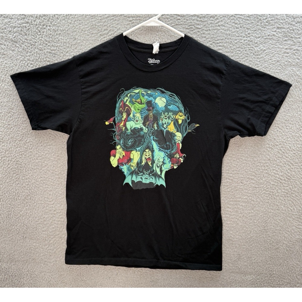Disneyโ Villains Shirt Womens Large Black Ursula Captain Hook Maleficent Jafar